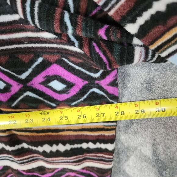 No Boundaries Mens 2XL Purple Aztec Polar Fleece Quarter Zip Pullover Sweatshirt - Picture 8 of 9